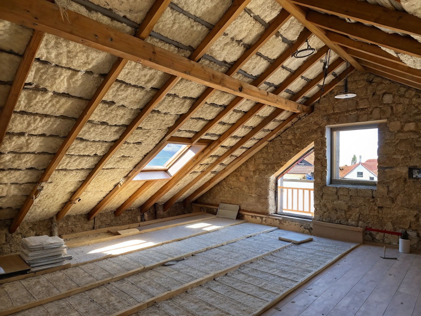 Isolation des combles dans une maison cantalienne