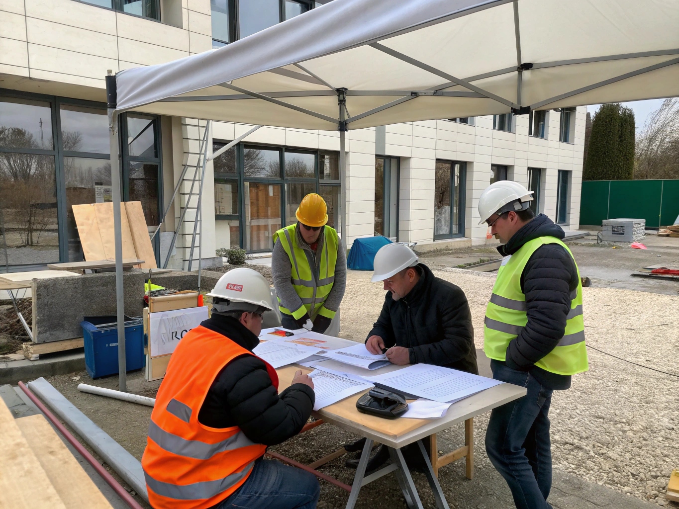 Réunion de chantier de rénovation thermique en Charente