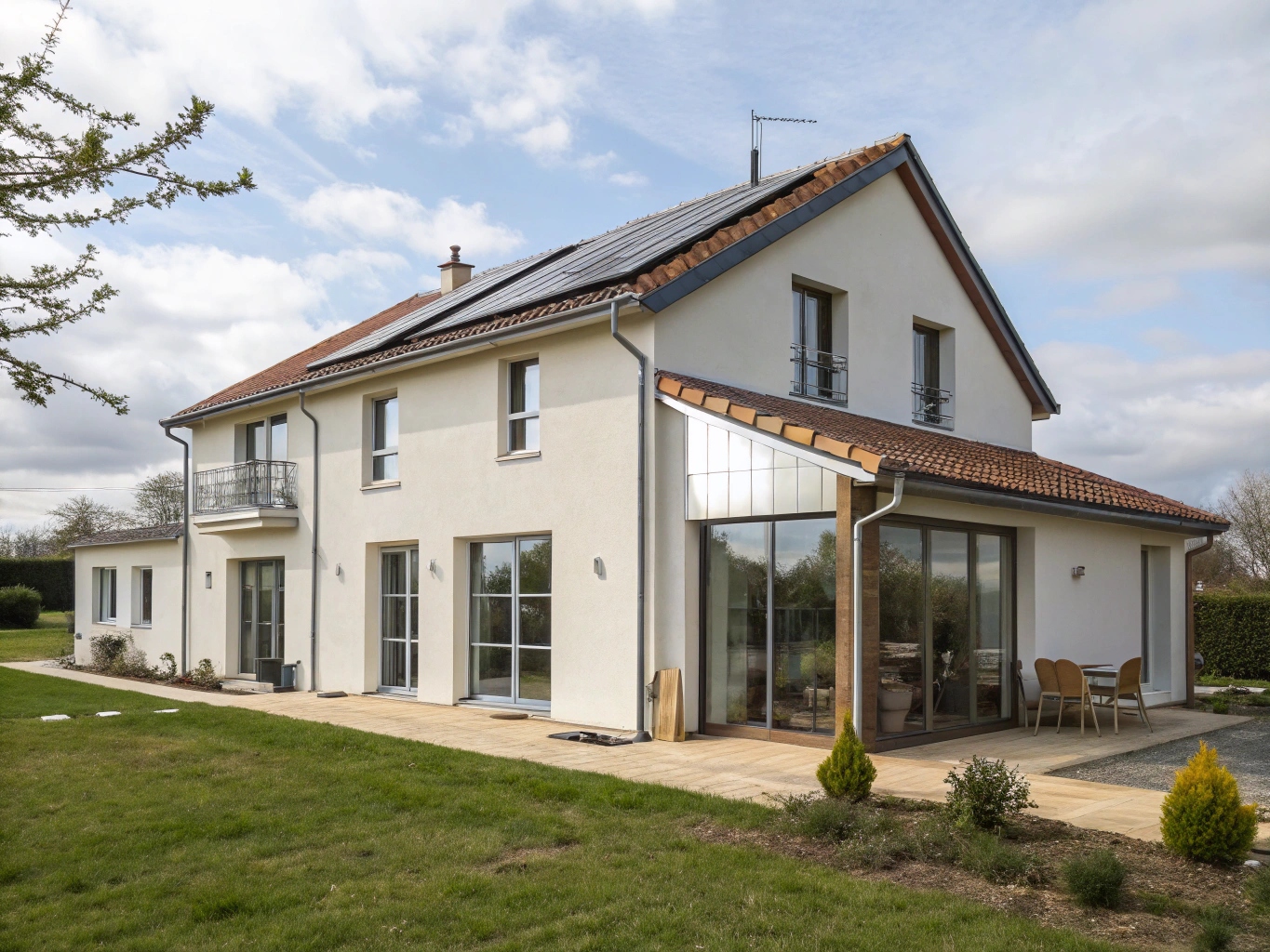 Maison contemporaine charentaise avec toit et façade bien isolés