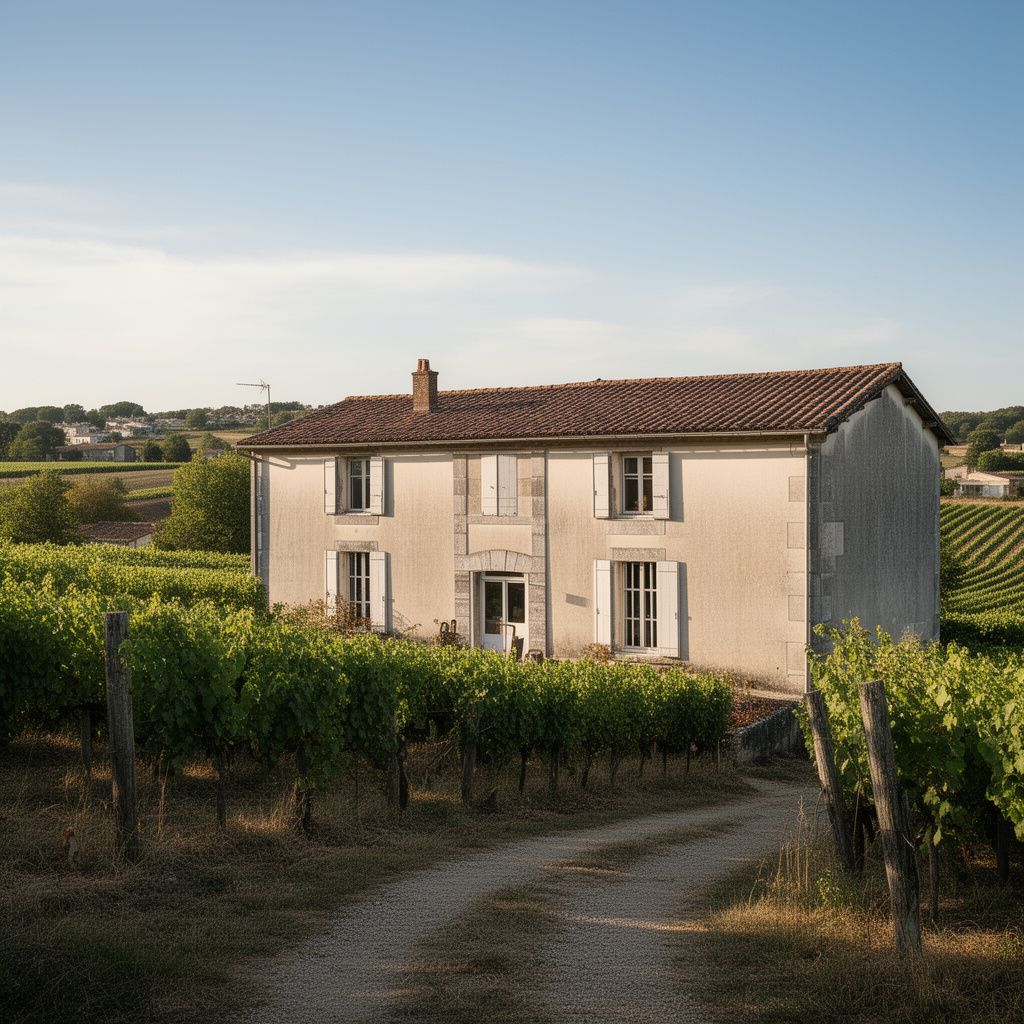 Maison et paysage typique du département de la Gironde (33)