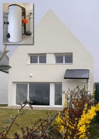 pose capteurs solaires thermiques en pignon de maison à 45°