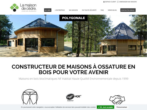 construction maison ossature bois ronde polygonale Maisons de Cèdre