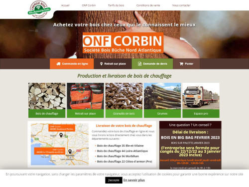 Bois de chauffage 2 m en ballot - ONF Corbin